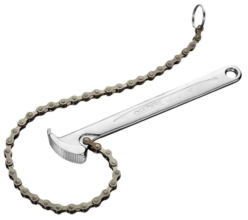Chain wrench with a rubber strap, ranges up to 160 mm