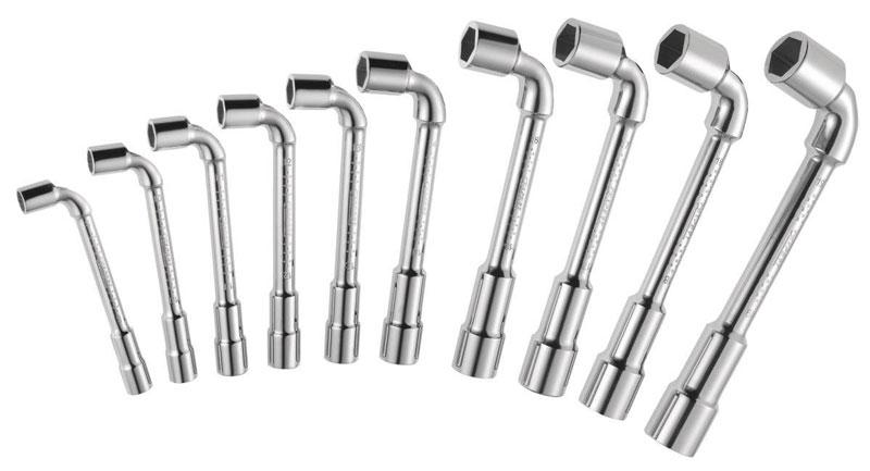 Angled socket and box wrench sets