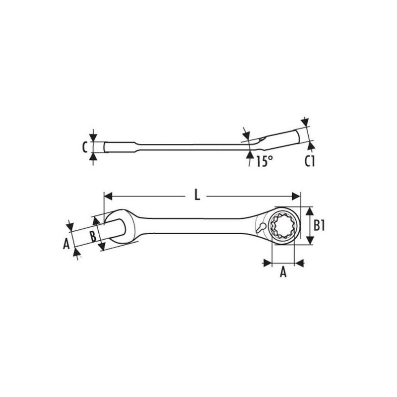 E117377 - Ratchet combination wrench, 6 mm