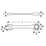 E110929 - Fast ratchet combination wrench, 13 mm