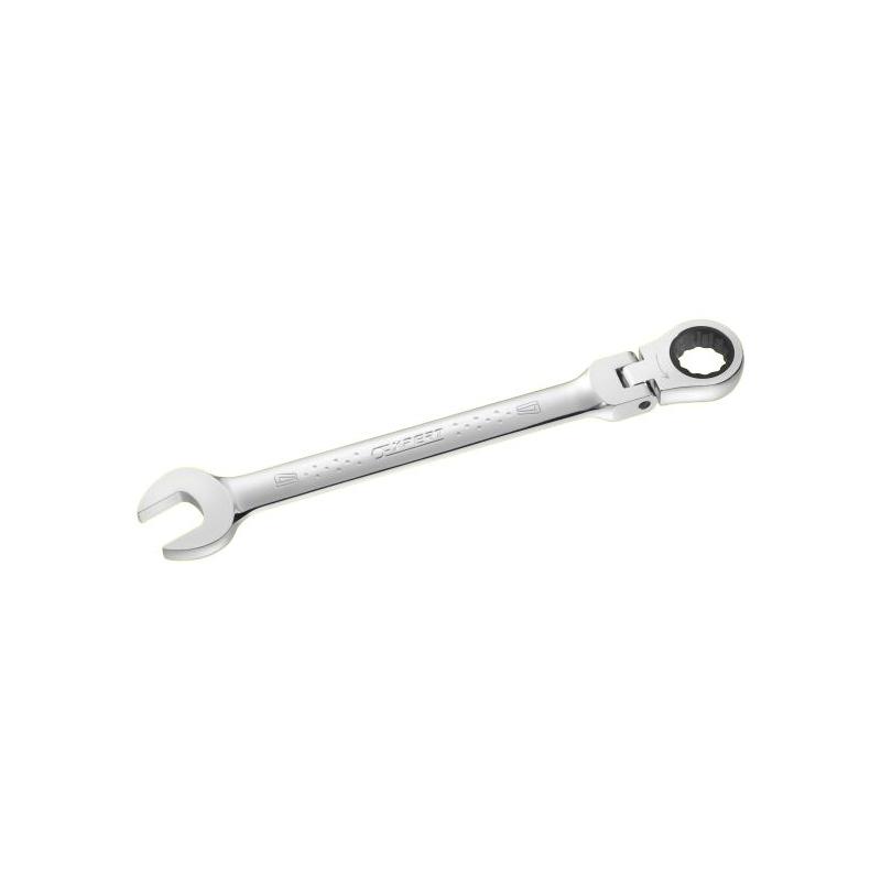 E110908 - Hinged ratchet combination wrench, 15 mm