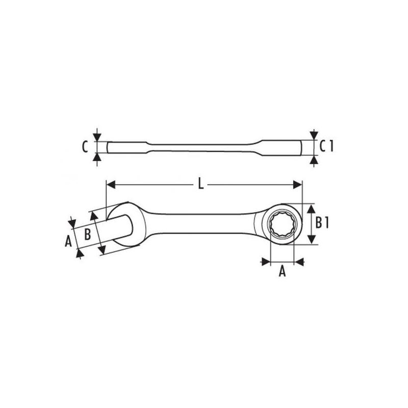 E110921 - Ratchet ring wrench, 17 mm E110921 - Ratchet ring wrench, 17 mm