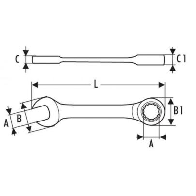E110921 - Ratchet ring wrench, 17 mm
