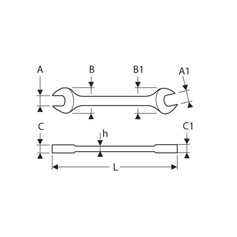 E113251 - Open-end wrench, 8x9 mm