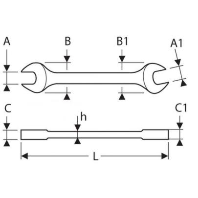 E113289 - Klucz płaski, 1/4" x 5/16"