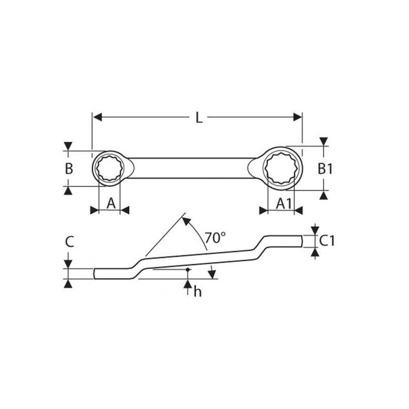 E113326 - Offset ring wrench, 16x17 mm