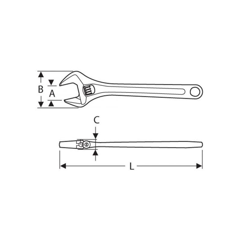 E117905 - Klucz nastawny, zakres do 55 mm E117905 - Klucz nastawny, zakres do 55 mm