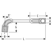 E113377 -  Angled socket wrench, 15 mm