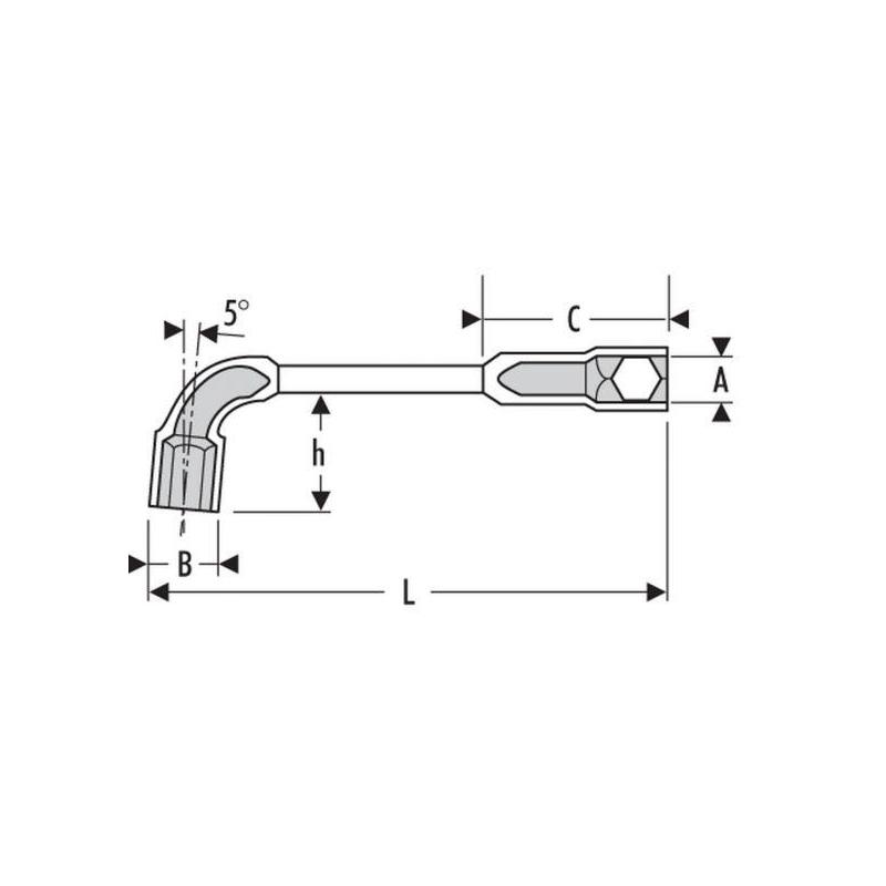 E113415 - Angled socket wrench, 32 mm