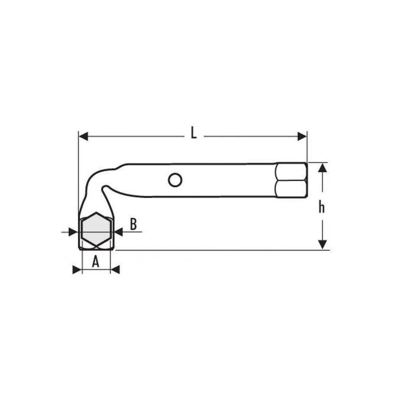 E113516 - Klucz rurkowy zagięty, 19 mm E113516 - Klucz rurkowy zagięty, 19 mm
