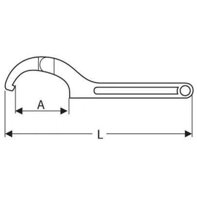 E112602 - Hook and pin wrench, 32x76 mm
