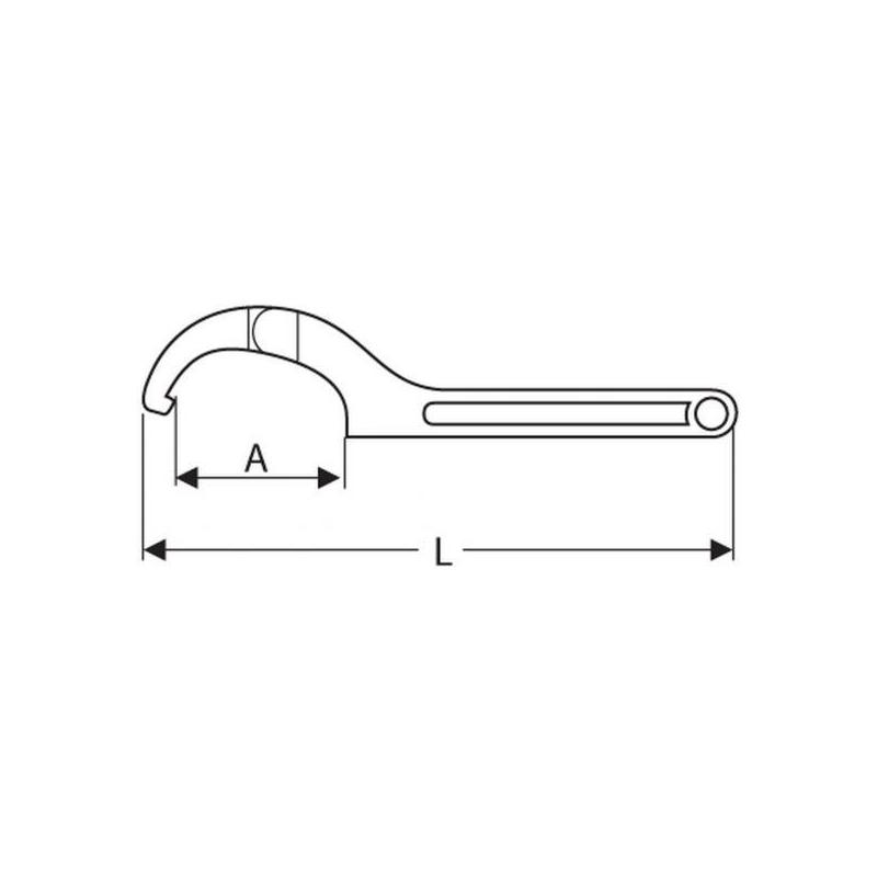 E112603 - Hook and pin wrench, 51x121 mm E112603 - Hook and pin wrench, 51x121 mm