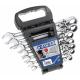E111108 - Set of 7 hinged ratchet combination wrenches, 8-19 mm