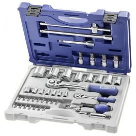 E034855 - Ratchets and accessories set, 1/4" - 1/2"