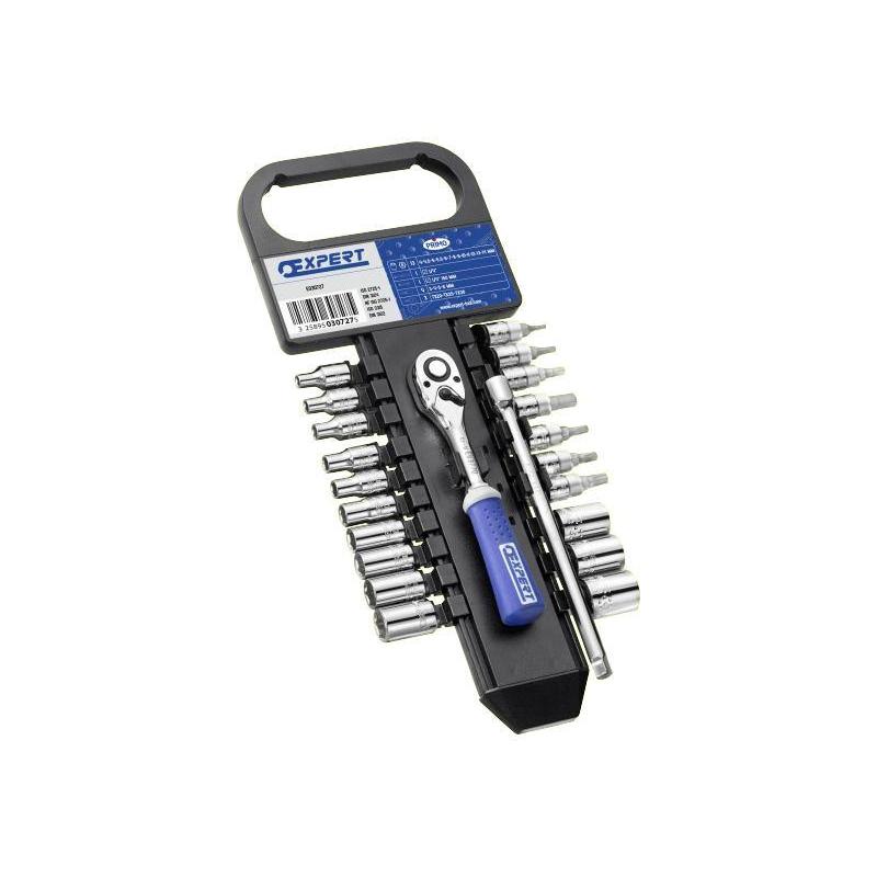 E030727 - 1/4" socket and accessory set, 4- 14 mm, T6-T30 E030727 - 1/4" socket and accessory set, 4- 14 mm, T6-T30