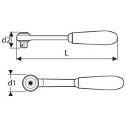 E113770 - Grzechotka 1/4" z blokadą