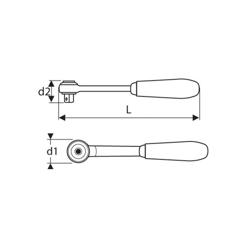 E030602 - Grzechotka 1/4" z główką przegubową E030602 - Grzechotka 1/4" z główką przegubową