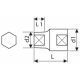 E030935 - 3/8" 6-Point socket - metric, 6 mm