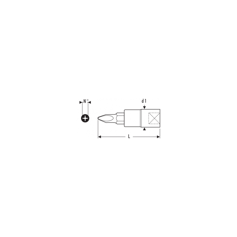 E030925 - 3/8" PHILLIPS® screwdriver bit socket PH1 E030925 - 3/8" PHILLIPS® screwdriver bit socket PH1