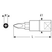 E030927 - Nasadka 3/8", trzpieniowa do śrub PHILLIPS®, PH3