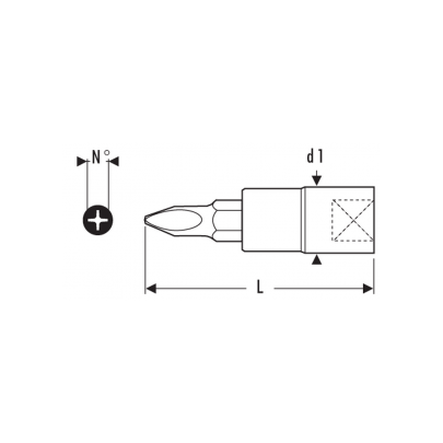 E030927 - 3/8" PHILLIPS® screwdriver bit socket PH3