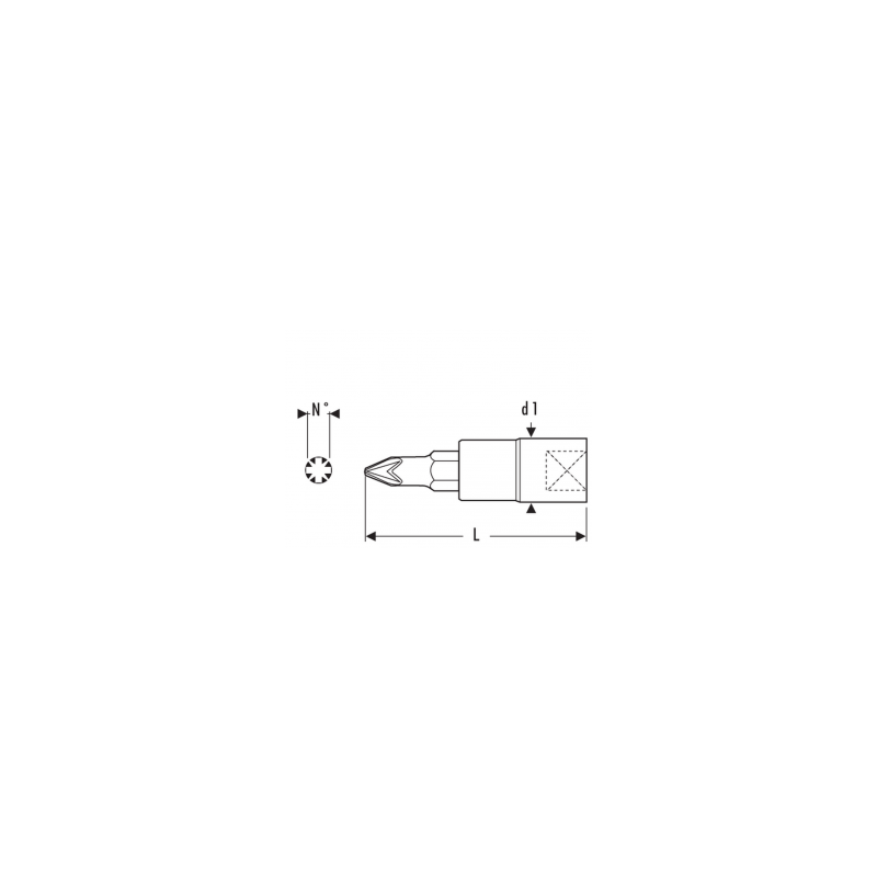 E030922 - Nasadka 3/8", trzpieniowa do śrub POZIDRIV®, PZ1 E030922 - Nasadka 3/8", trzpieniowa do śrub POZIDRIV®, PZ1