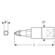 E030922 - 3/8"  POZIDRIV® screwdriver bit socket PZ1