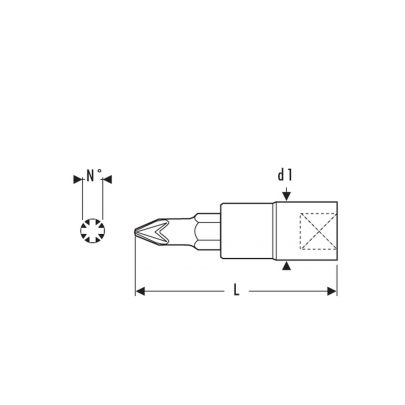 E030924 - 3/8"  POZIDRIV® screwdriver bit socket PZ3