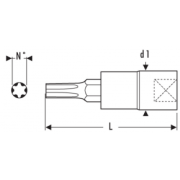 E030915 - 3/8"  TORX® screwdriver bit socket T20