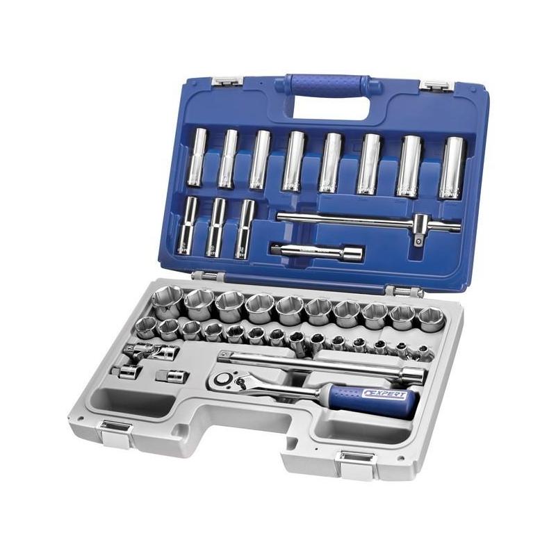 E032908- Zestaw nasadek i akcesoriów 1/2" w kasecie, 8 - 32 mm E032908- Zestaw nasadek i akcesoriów 1/2" w kasecie, 8 - 32 mm