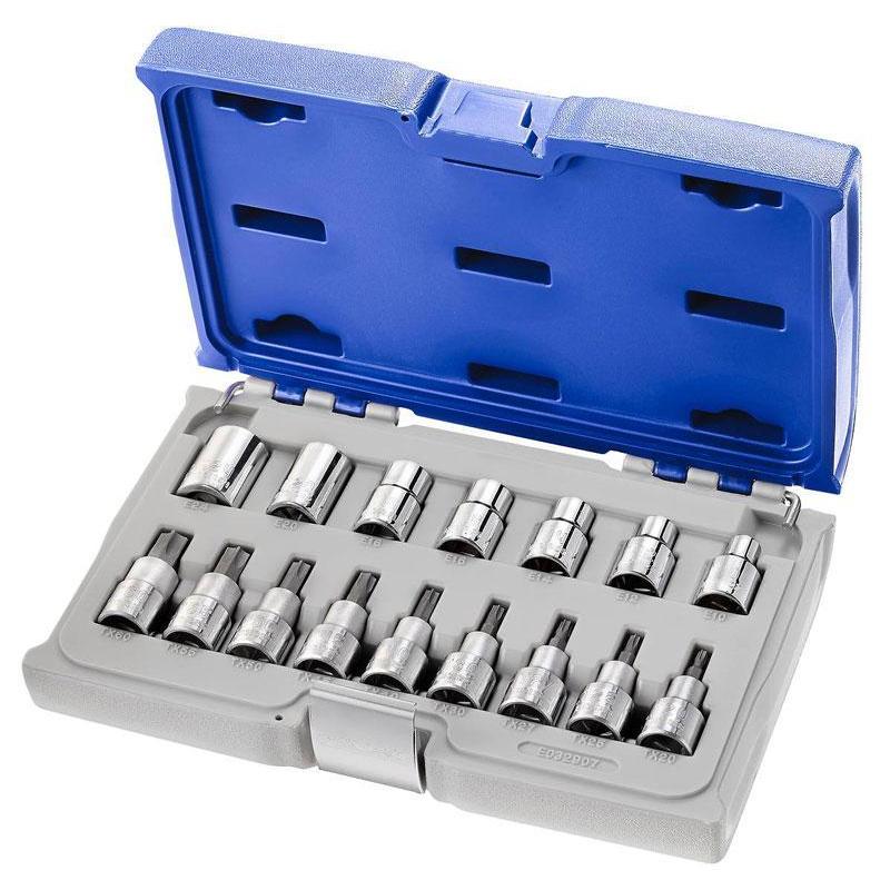E032907- 1/2" TORX® Socket set, T20 - T60, E10 - E24 E032907- 1/2" TORX® Socket set, T20 - T60, E10 - E24