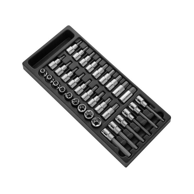 E032922 - 1/2" Screwdriver and TORX® bit sockets module E10 - E24, 5 - 17 mm, T20 - T60