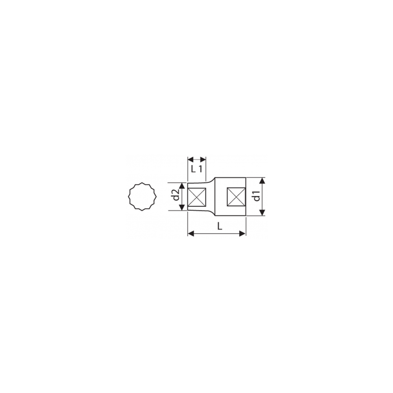 E117069 - 1/2" 12-Point sockets, metric 27 mm