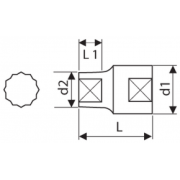 E117069 - 1/2" 12-Point sockets, metric 27 mm