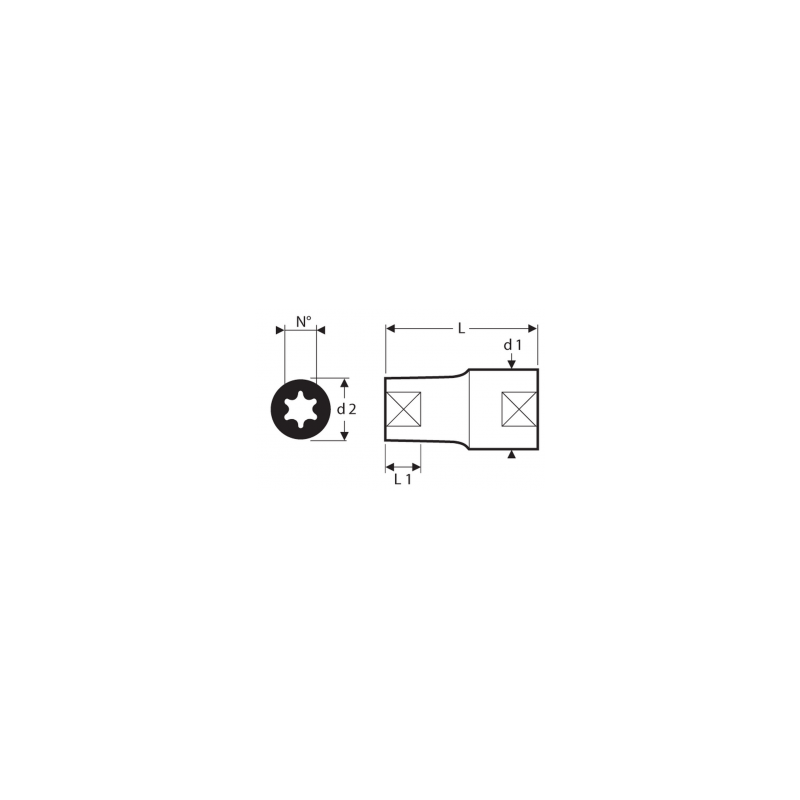 E031984 - Nasadka 1/2" do śrub trzpieniowych Torx® E8