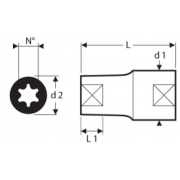 E031984 - Nasadka 1/2" do śrub trzpieniowych Torx® E8