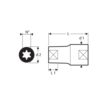E031928 - Nasadka 1/2" do śrub trzpieniowych Torx® E12