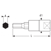 E031976 - 1/2" XZN® screwdriver bit socket, long-reach M12