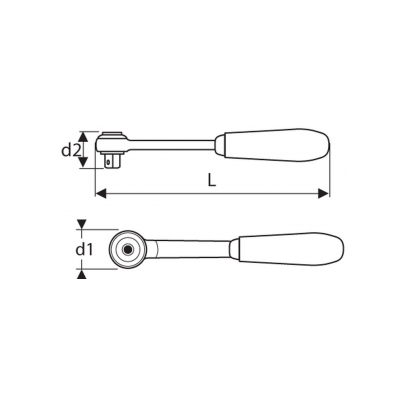E113819 - Grzechotka 3/4" z rękojeścią