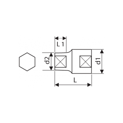 E113803 - 3/4" Hex sockets, metric  35 mm