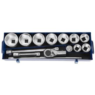 E034701 - 1" Socket and ratchet set 41 - 80 mm