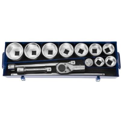 E034701 - Zestaw grzechotek i nasadek 1" w skrzynce metalowej 41 - 80 mm
