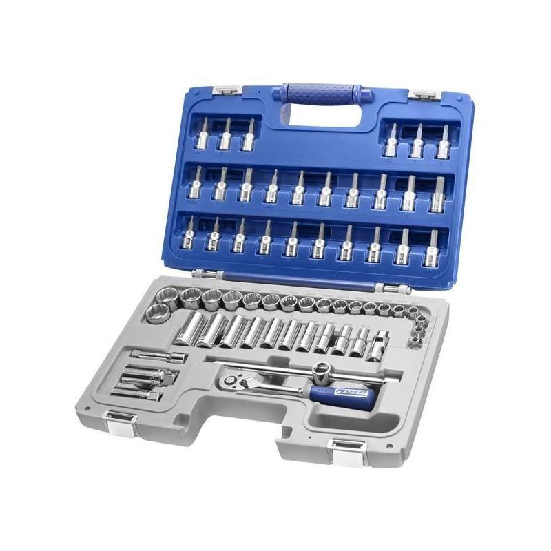 E031806 - Zestaw nasadek i akcesoriów 3/8", 6 - 24 mm, PZ1 - PZ3, PH1 - PH3, T8-T50 E031806 - Zestaw nasadek i akcesoriów 3/8", 6 - 24 mm, PZ1 - PZ3, PH1 - PH3, T8-T50