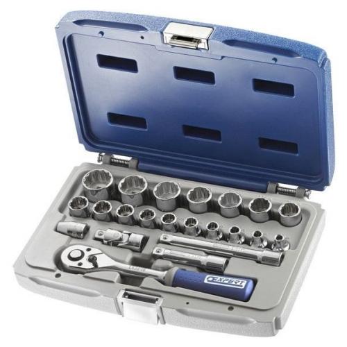 E031805 - 3/8" 12-point socket and accessory set - 22 pieces