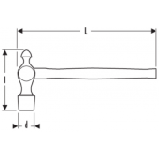E150108 - Ball pein hammer, 0,59 kg