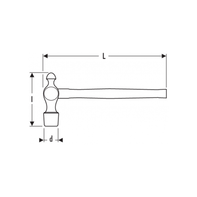 E150109 - Ball pein hammer, 0,89 kg