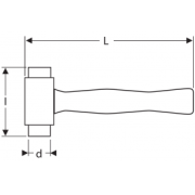 E151004 - Copper head hammer, 1,59 kg