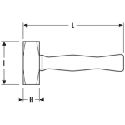 E150113 - Bevel edge club hammer, 1,5 kg