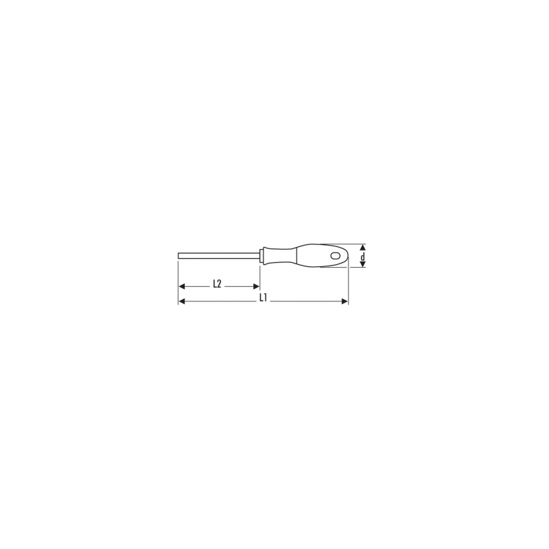 E165409 - Screwdriver for Pozidriv® screws, short blade, PZ2