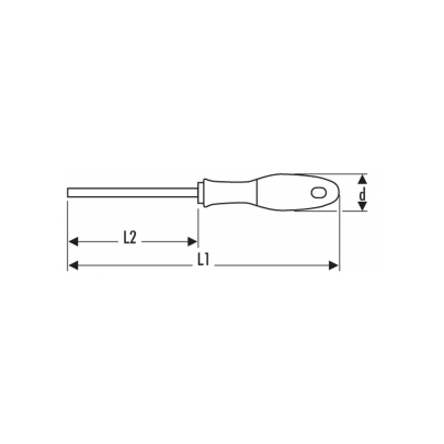 E165409 - Screwdriver for Pozidriv® screws, short blade, PZ2